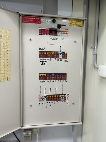Switchboard and solar supply labelled in Canterbury