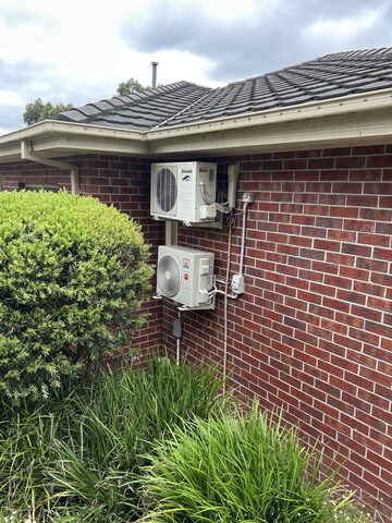 Two split system outdoor units installed in Vermont