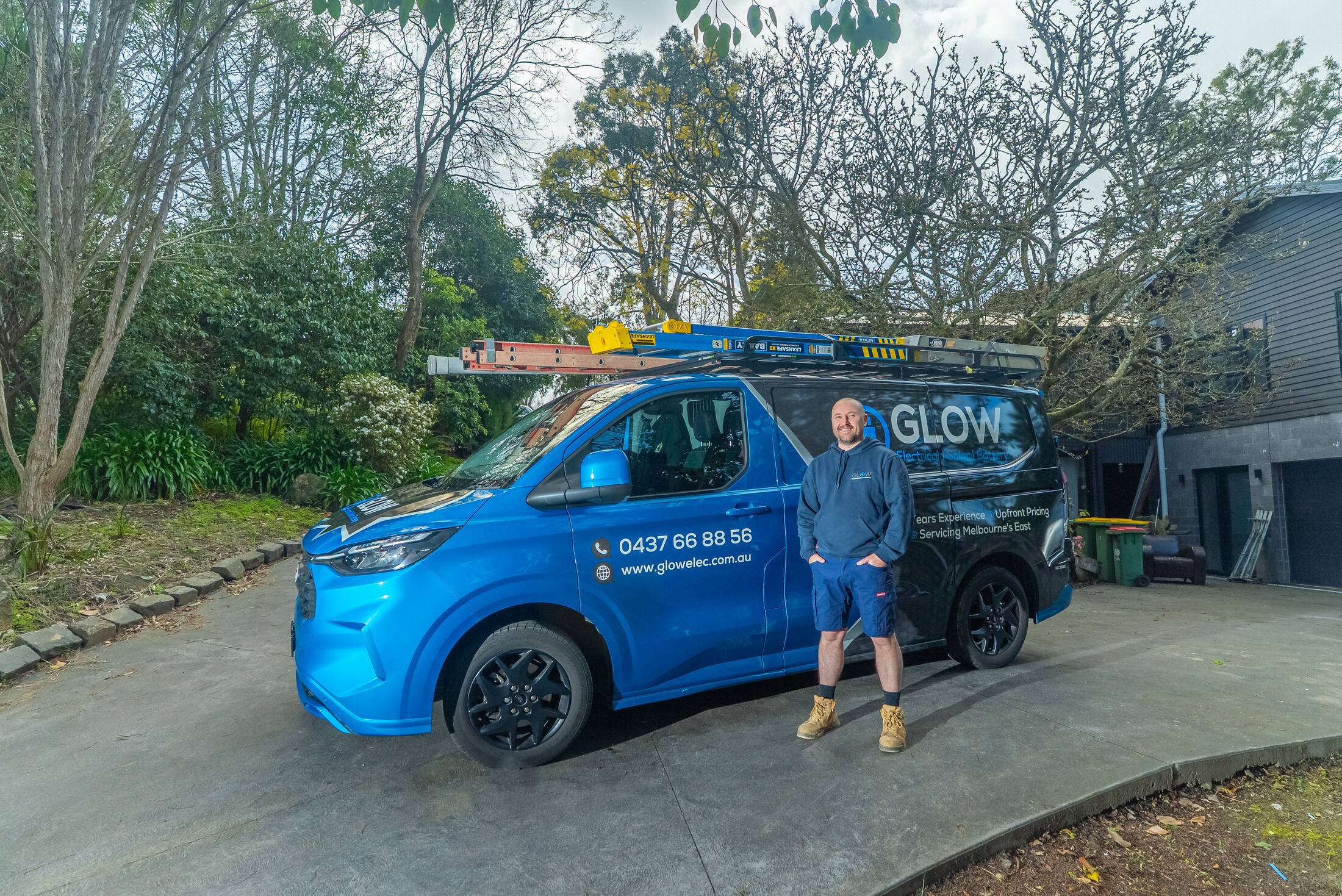 The Glow Electrical van, accredited for solar and battery installs